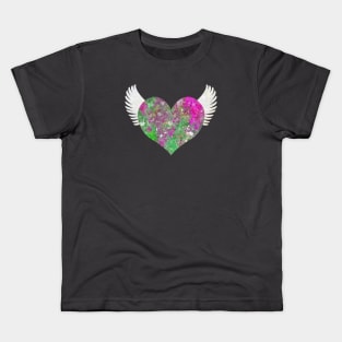 Colorful Heart of Stone - Pink and Green Kids T-Shirt